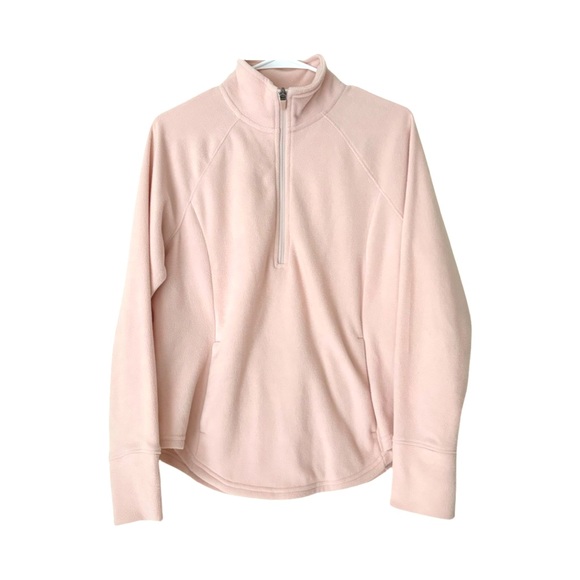 Old Navy Sweaters - Light pink half quarter zip fleece sweater with pockets from Old Navy